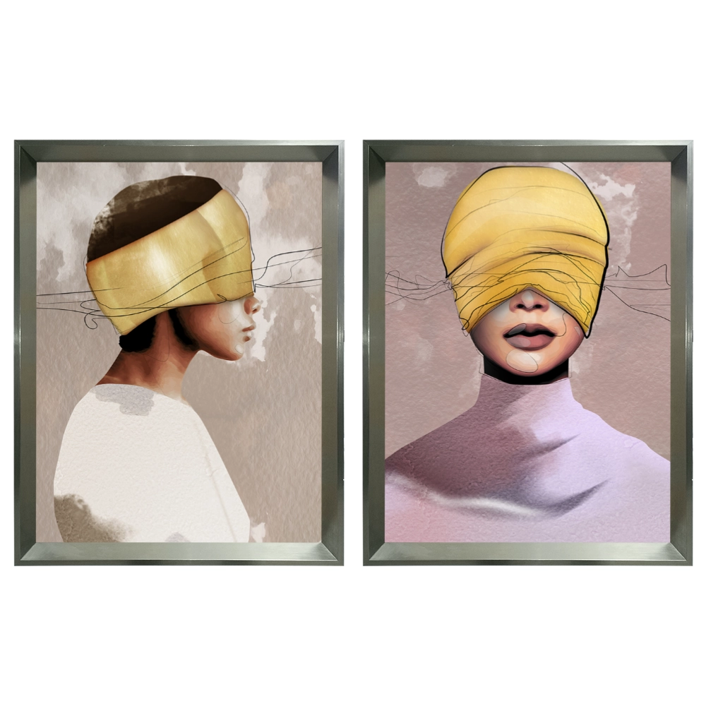 Kit 2 Quadros: Reflexos Ocultos