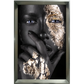 Rosto feminino com pintura Black e textura Gold