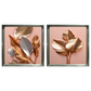 Kit 2 Quadros: Floral Metálico Gracioso