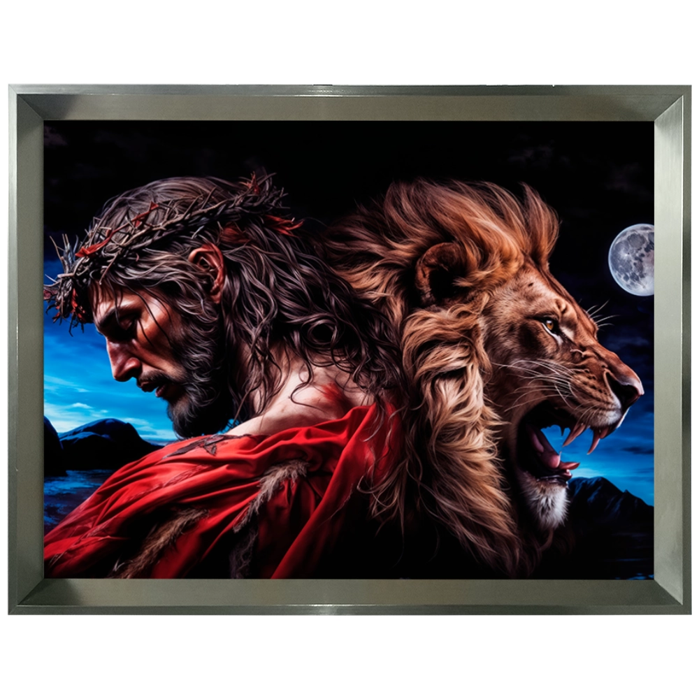 Quadro Leão Força e Paz