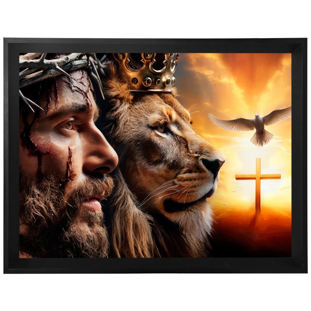 Quadro Leão Coragem e Espírito