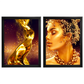 Kit 2 Quadros: Luxo Dourado