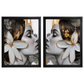 Kit 2 Quadros: Floral - Arte Moderna em Tons Neutros
