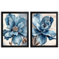 Kit 2 Quadros: Floral Azul Sereno