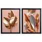 Kit 2 Quadros: Floral Ouro e Rosé