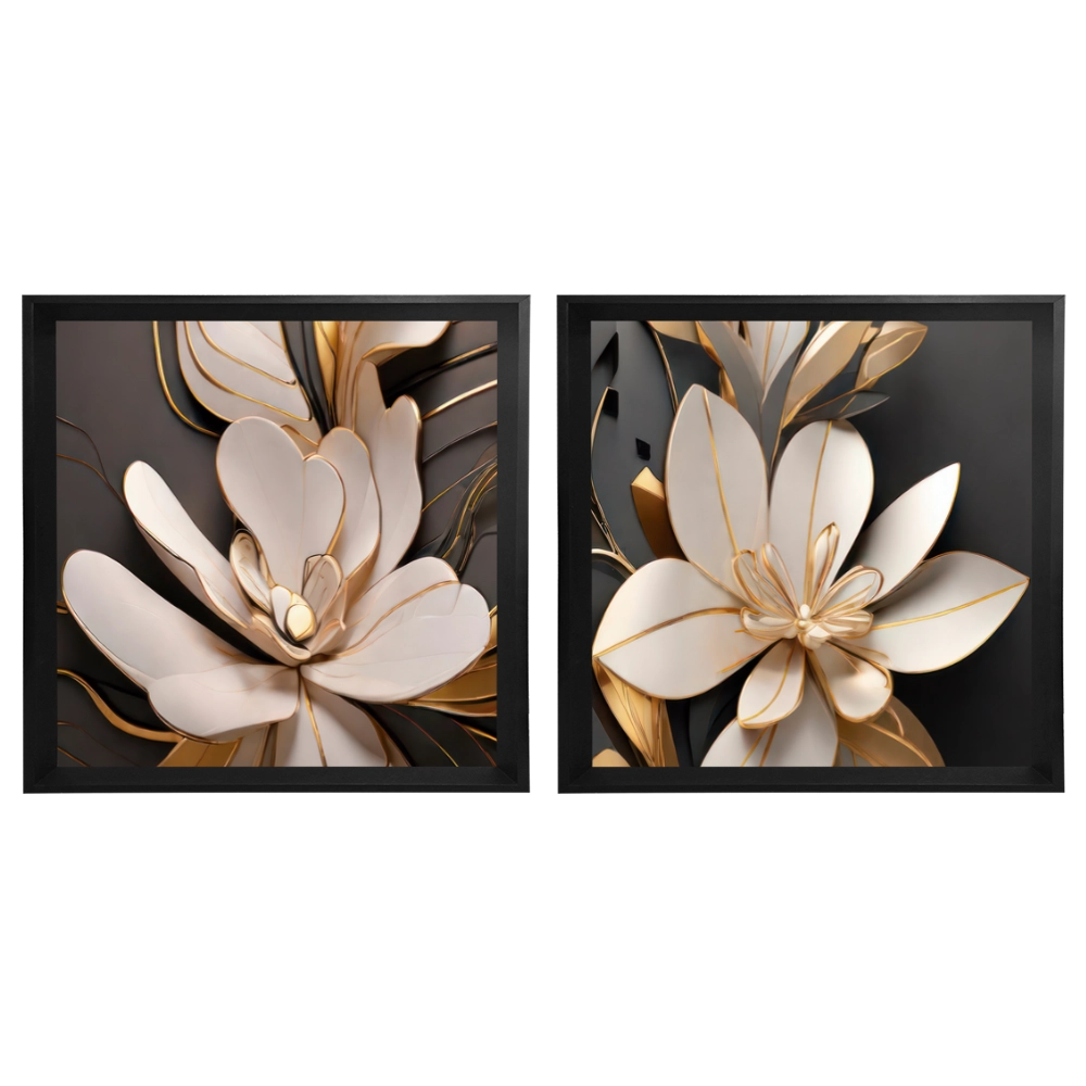 Kit 2 Quadros: Opulência Floral