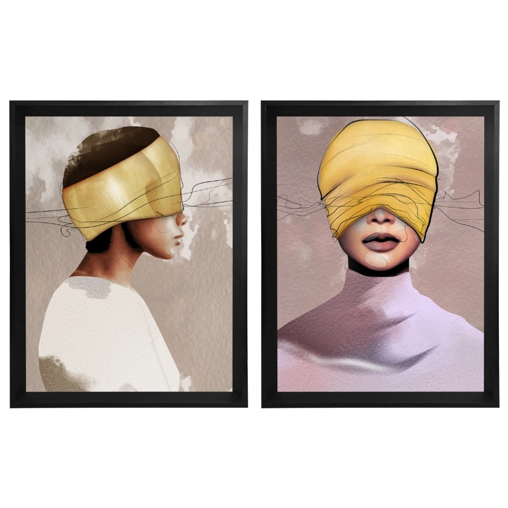 Kit 2 Quadros: Reflexos Ocultos