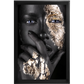 Rosto feminino com pintura Black e textura Gold