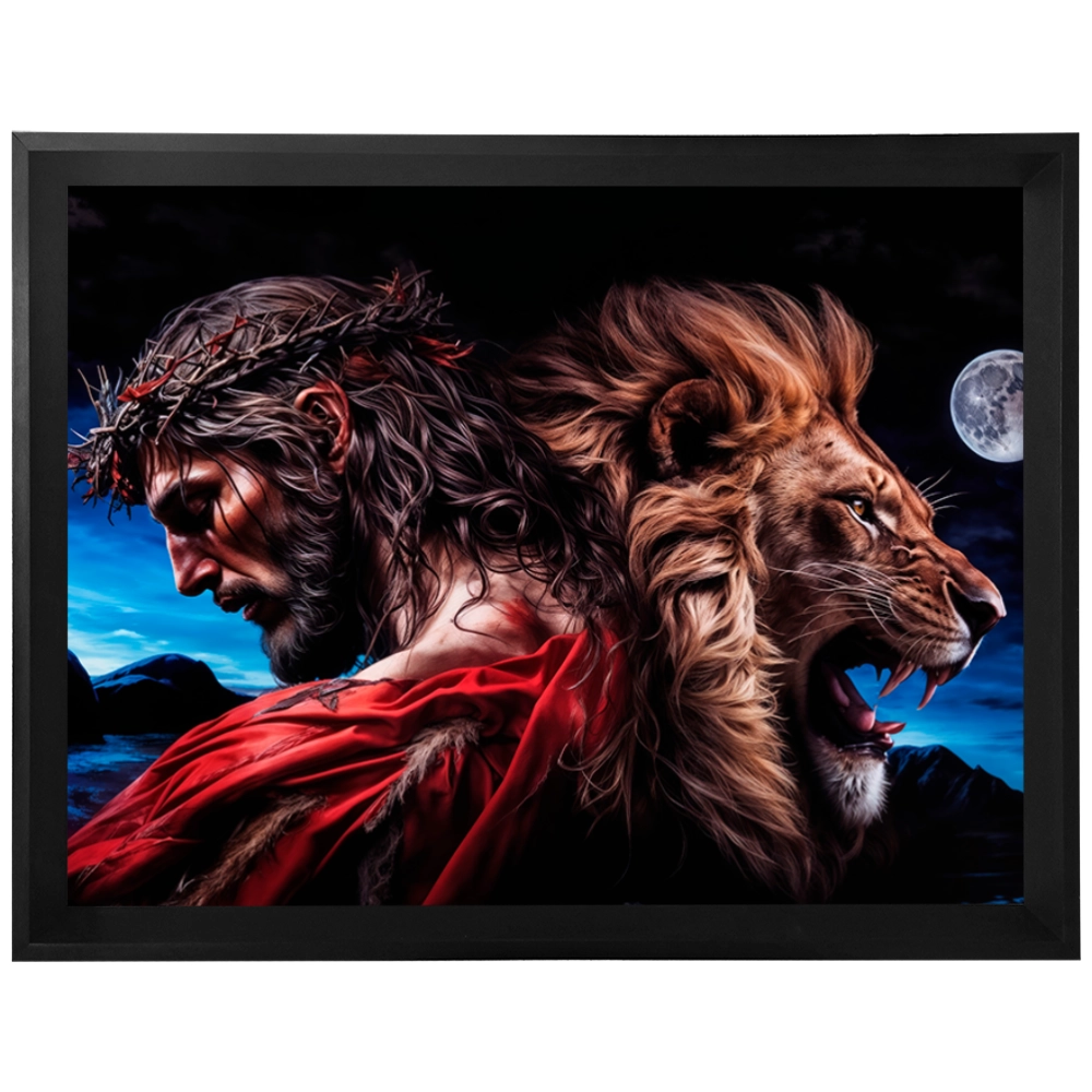 Quadro Leão Força e Paz