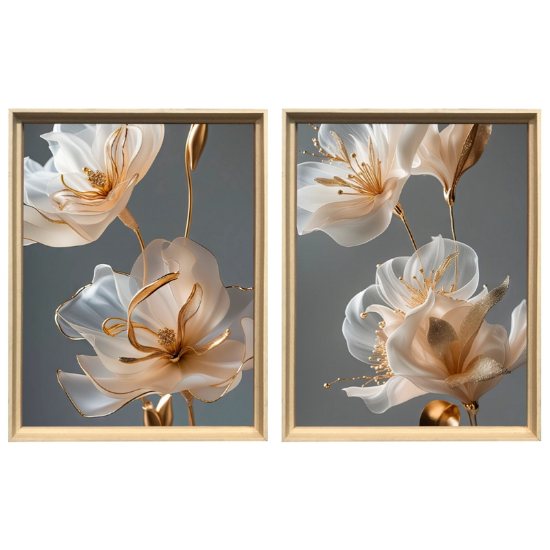 Kit 2 Quadros: Sofisticação Floral