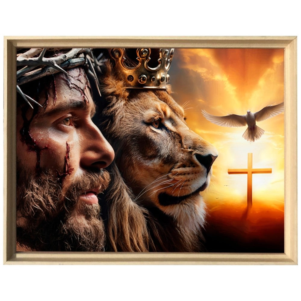 Quadro Leão Coragem e Espírito