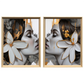 Kit 2 Quadros: Floral - Arte Moderna em Tons Neutros
