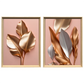 Kit 2 Quadros: Floral Ouro e Rosé