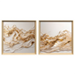 Kit 2 Quadros: Fluxo Dourado