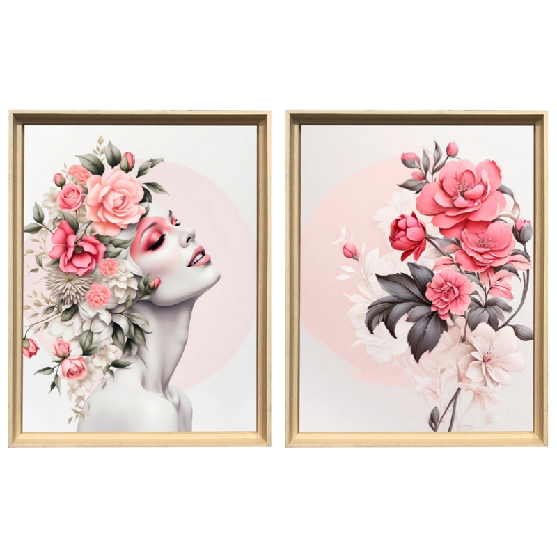 Kit 2 Quadros: Floral - Beleza e Delicadeza na Decoração