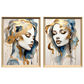 Kit 2 Quadros: Serenidade Dourada