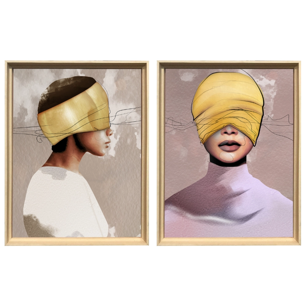 Kit 2 Quadros: Reflexos Ocultos