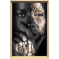 Rosto feminino com pintura Black e textura Gold