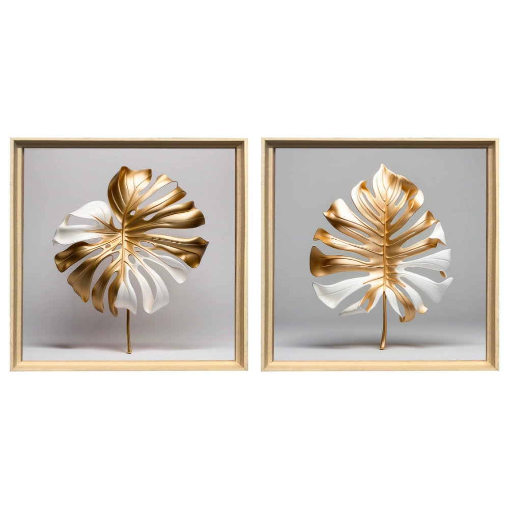 Kit 2 Quadros: Costela de Adão Gold