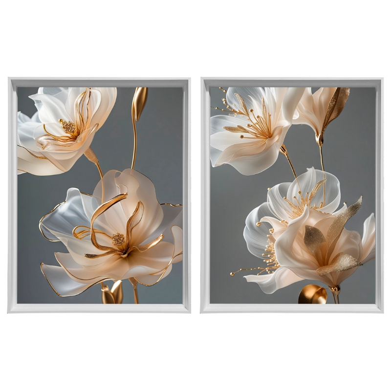 Kit 2 Quadros: Sofisticação Floral