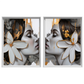 Kit 2 Quadros: Floral - Arte Moderna em Tons Neutros