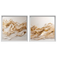 Kit 2 Quadros: Fluxo Dourado