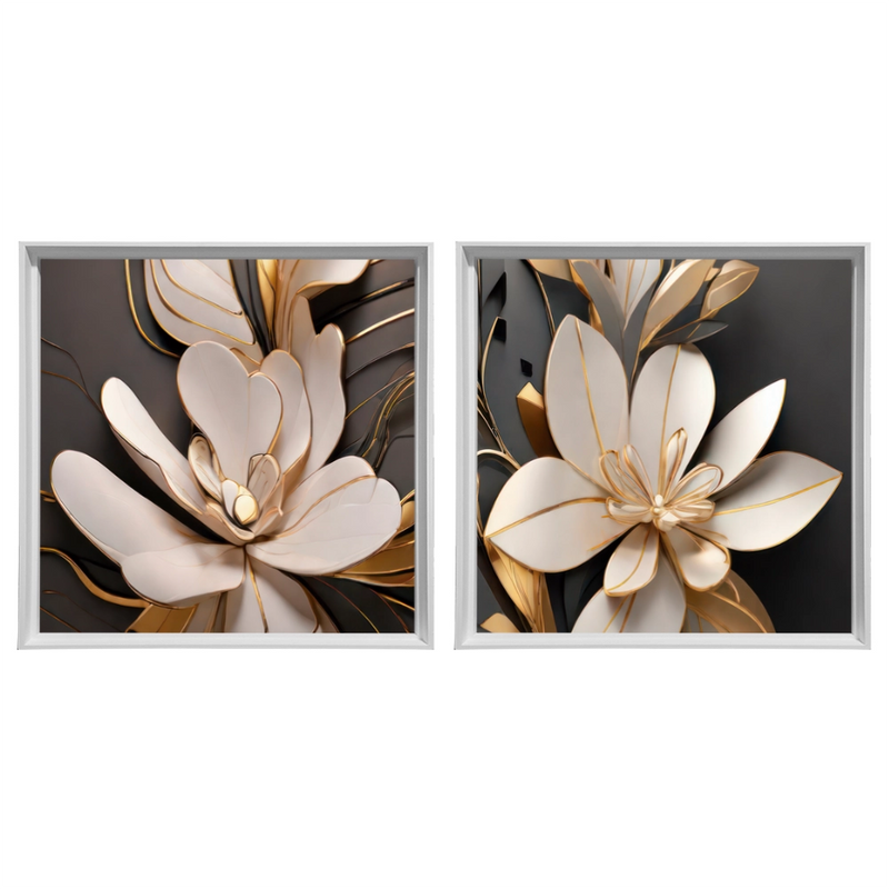 Kit 2 Quadros: Opulência Floral