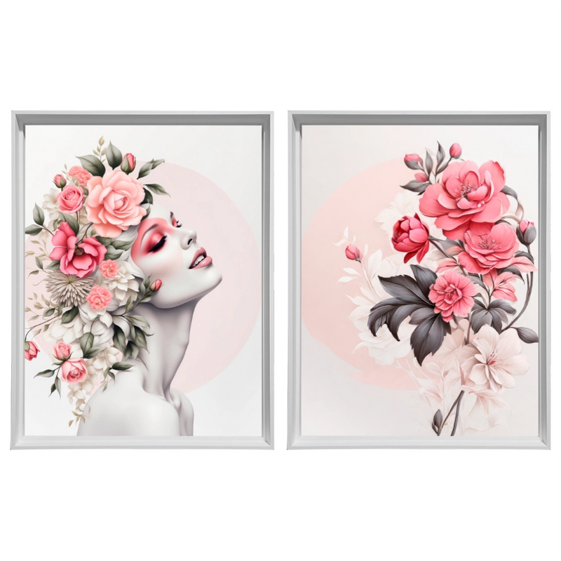 Kit 2 Quadros: Floral - Beleza e Delicadeza na Decoração