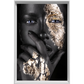 Rosto feminino com pintura Black e textura Gold