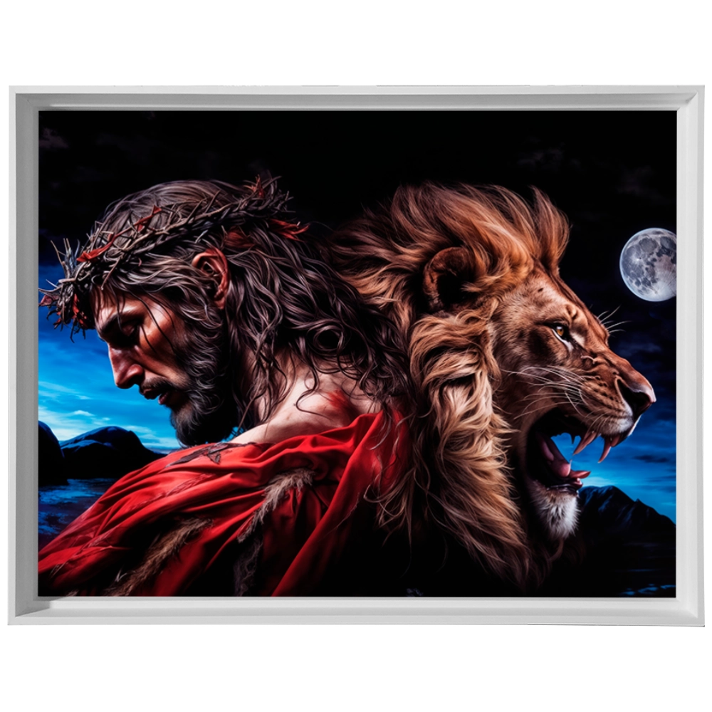 Quadro Leão Força e Paz