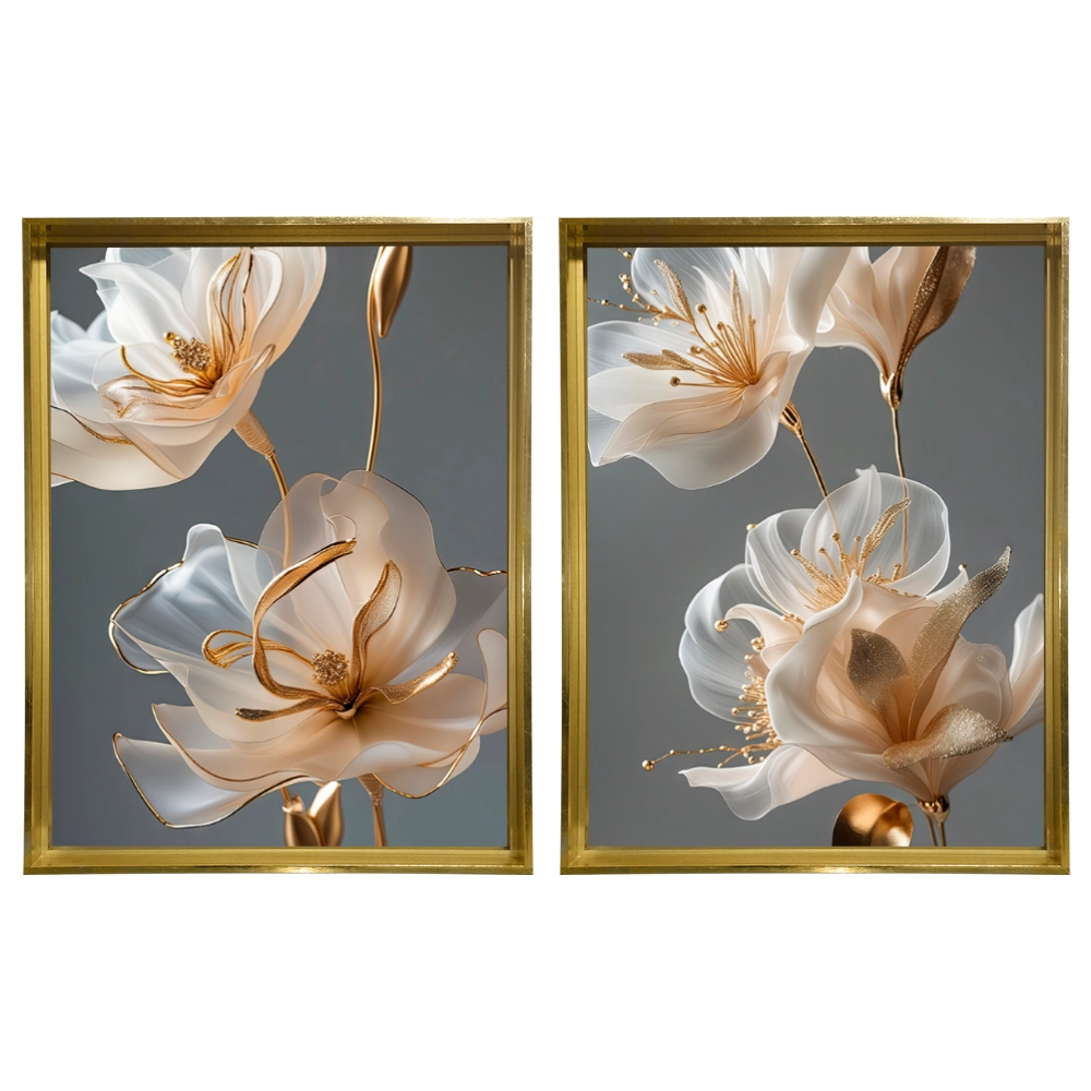 Kit 2 Quadros: Sofisticação Floral