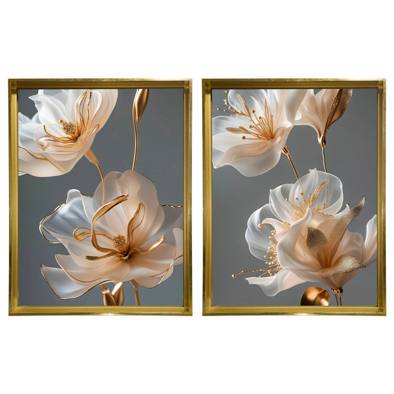 Kit 2 Quadros: Sofisticação Floral