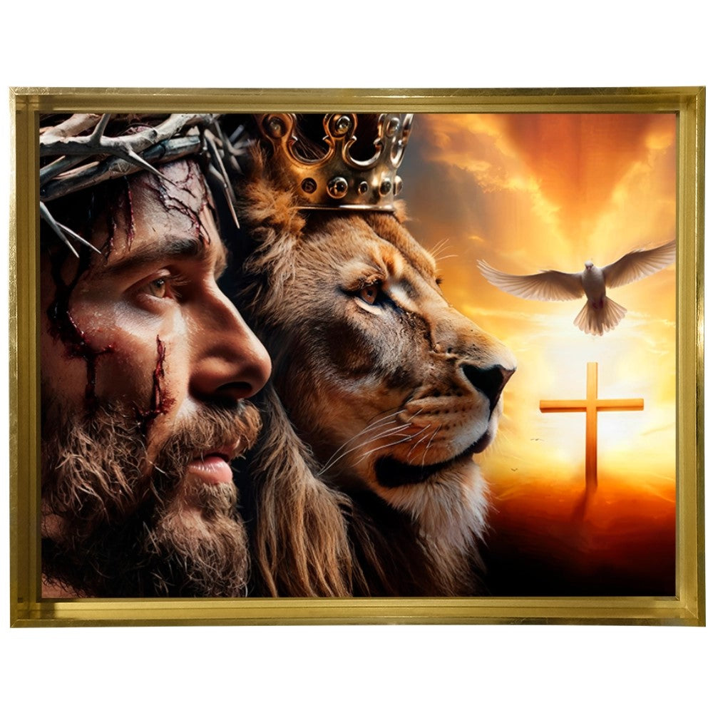 Quadro Leão Coragem e Espírito