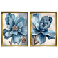 Kit 2 Quadros: Floral Azul Sereno