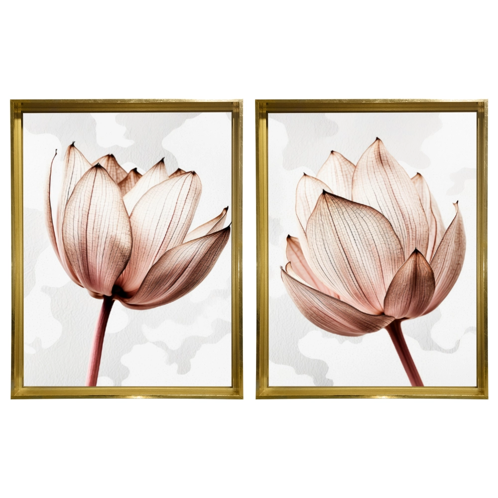 Kit 2 Quadros: Floral Rosa Sublime