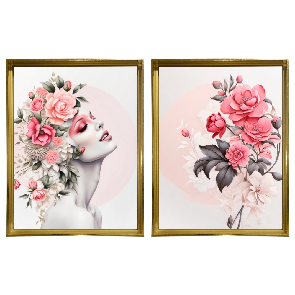 Kit 2 Quadros: Floral - Beleza e Delicadeza na Decoração