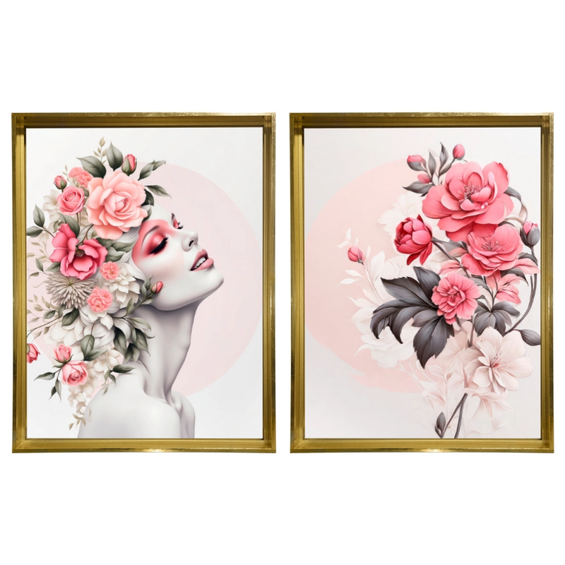 Kit 2 Quadros: Floral - Beleza e Delicadeza na Decoração