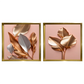 Kit 2 Quadros: Floral Metálico Gracioso