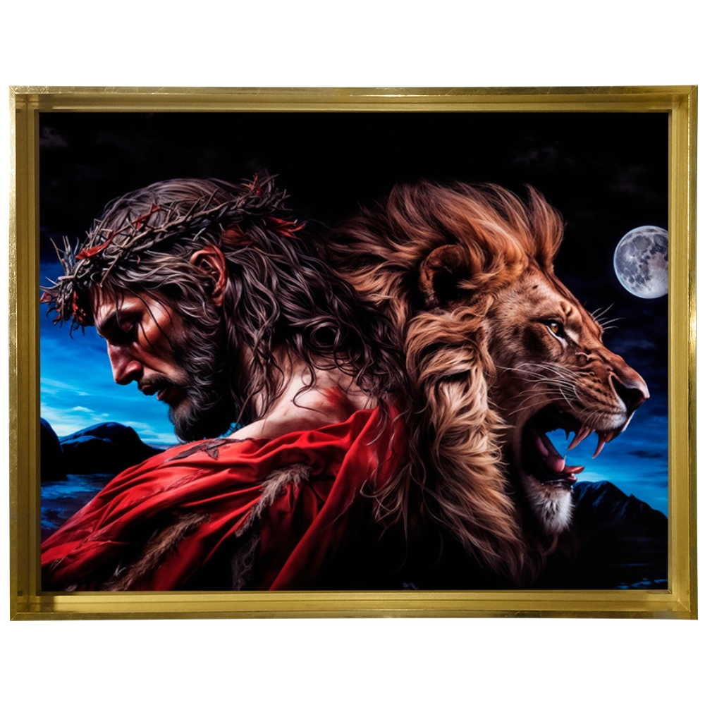 Quadro Leão Força e Paz