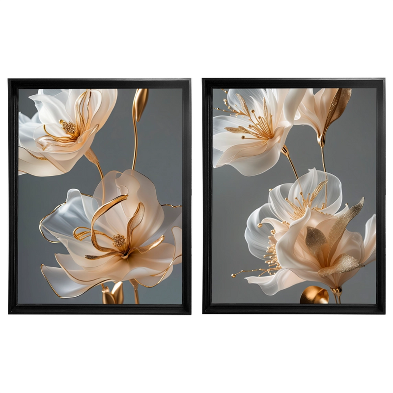 Kit 2 Quadros: Sofisticação Floral