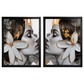 Kit 2 Quadros: Floral - Arte Moderna em Tons Neutros