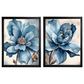 Kit 2 Quadros: Floral Azul Sereno