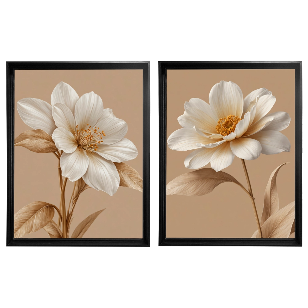 Kit 2 Quadros: Floral Terra Serena