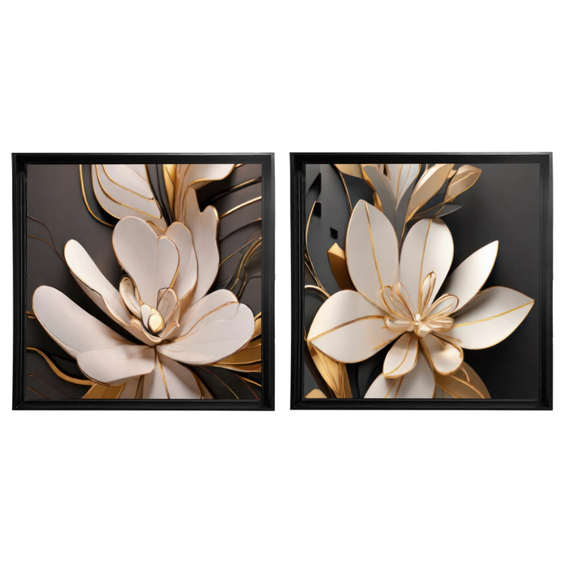Kit 2 Quadros: Opulência Floral