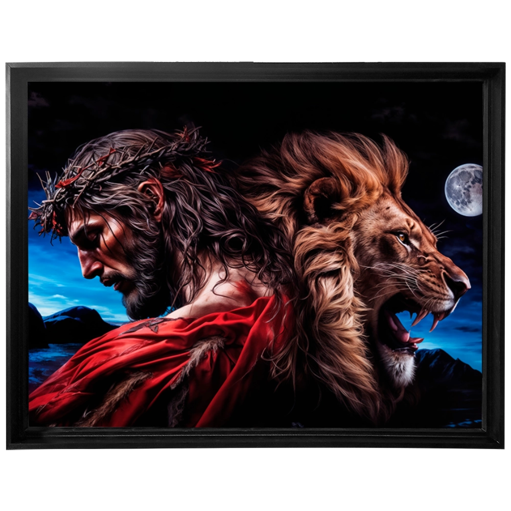 Quadro Leão Força e Paz