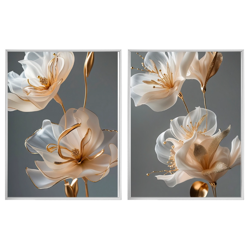 Kit 2 Quadros: Sofisticação Floral