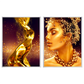 Kit 2 Quadros: Luxo Dourado