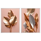 Kit 2 Quadros: Floral Ouro e Rosé