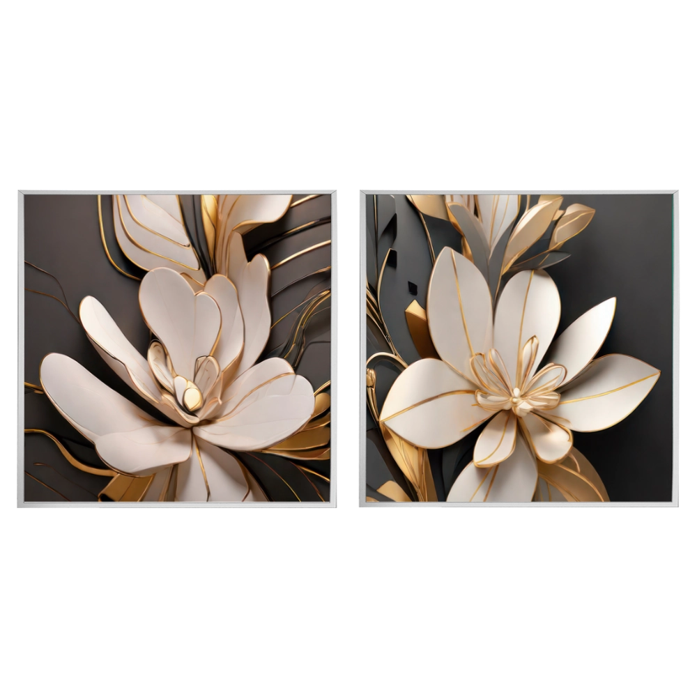 Kit 2 Quadros: Opulência Floral
