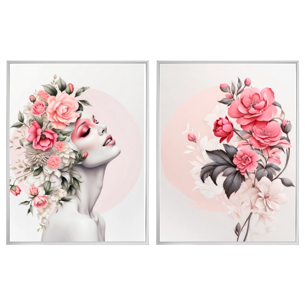 Kit 2 Quadros: Floral - Beleza e Delicadeza na Decoração